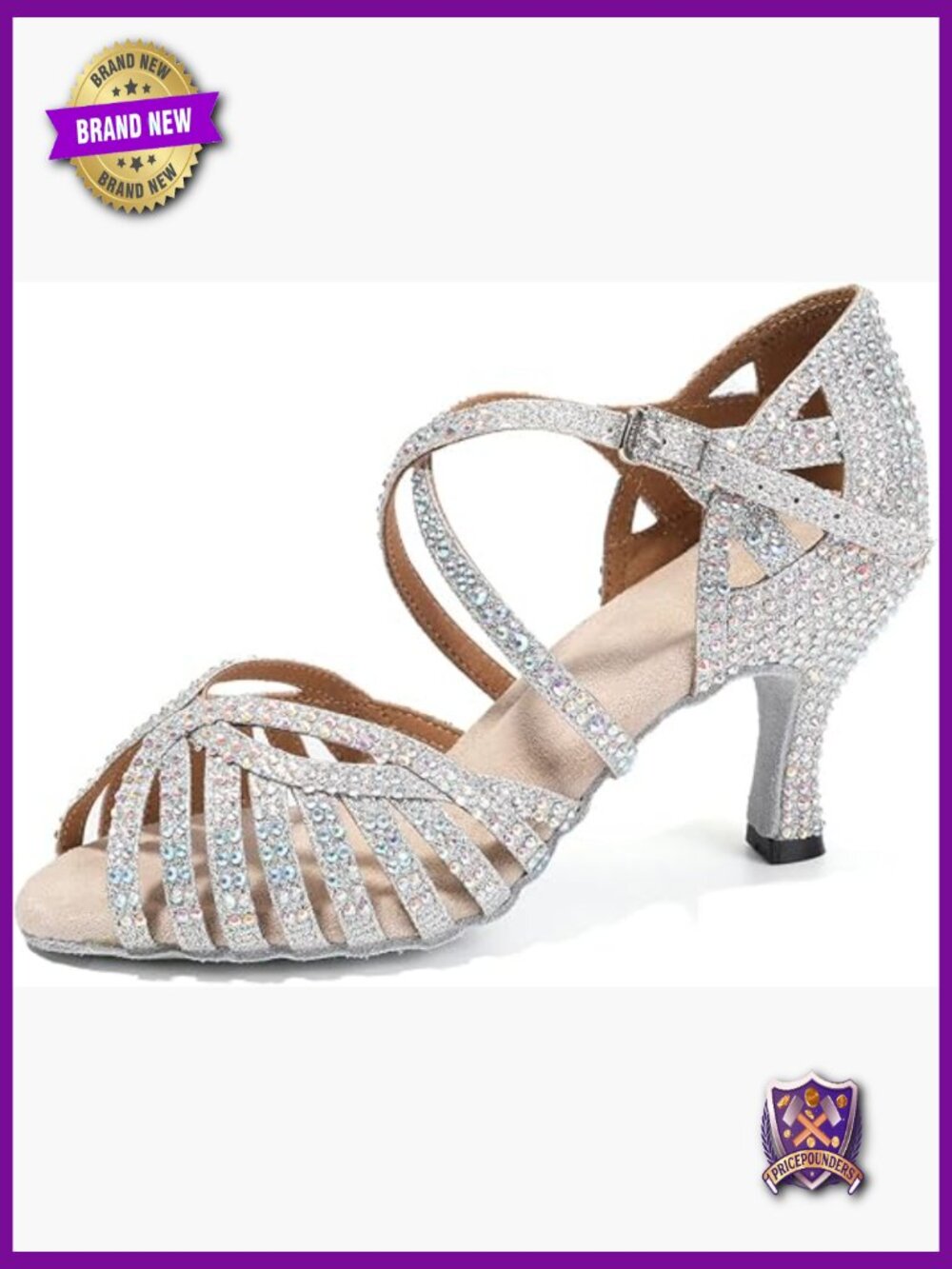 Women's Professional Latin Dance Shoes Rhinestones Ballroom Salsa Practice